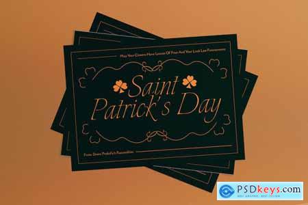 Dark Green Vintage Saint Patrick's Greeting Card
