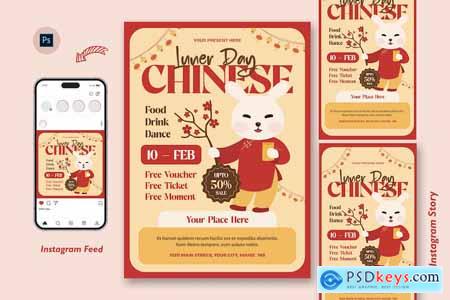 Feast Chinese New Year Day Flyer Design