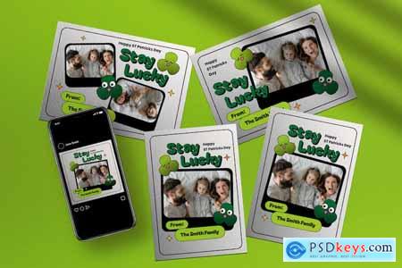 Grey Edgy Saint Patrick Greeting Card Photobooth