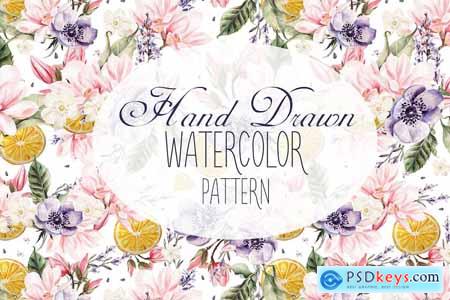 6 Hand Drawn Watercolor PATTERNS