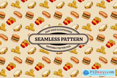 Fast Food Illustration Pattern