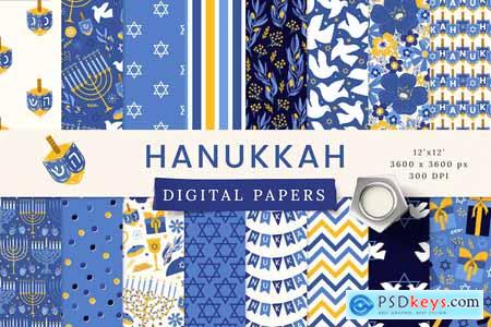 Hanukkah Seamless Patterns Digital Papers