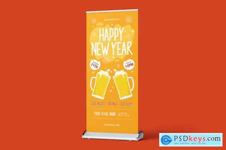 Happy New Year Roll Up Banner