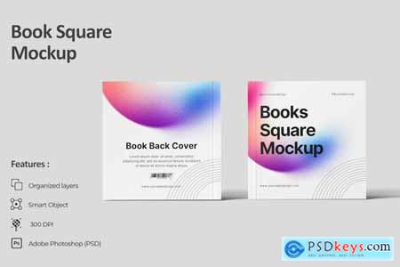 Book Cover Square Mockup