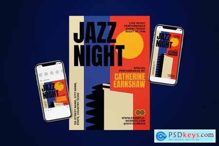 Jazz Night Music Event Flyer Set
