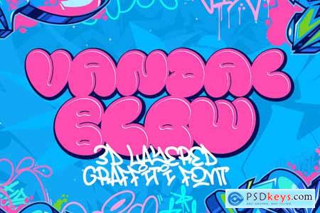 Vandal Blow - 3d Layered Graffiti Font