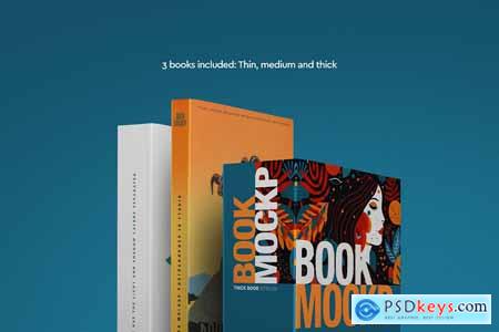 Book Mockup - Thin, Medium, Thick, Cover, Spine