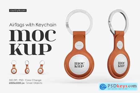 AirTags with Keychain Mockup Set