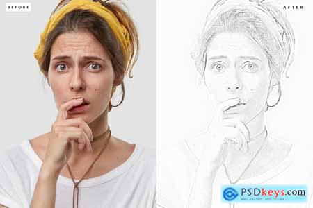 3 Pencil Drawing Effect Action