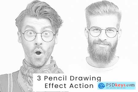 3 Pencil Drawing Effect Action