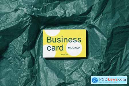 Business Card Over Silk Paper Mockups