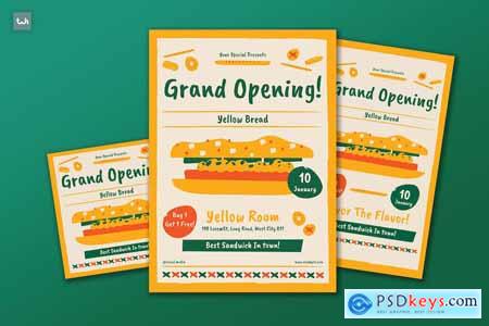 Hand Drawing Grand Opening Flyer Set 001