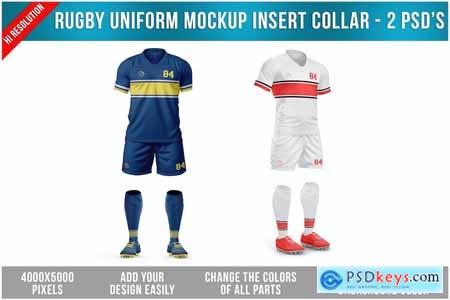 Rugby Uniform Mockup Insert Collar - 2 PSD'S