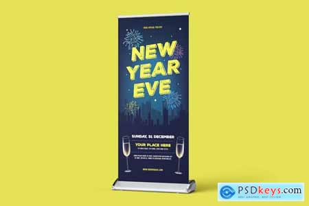 New Year Eve Roll Up Banner