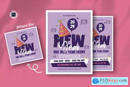Fortunts New Year Day Flyer Template