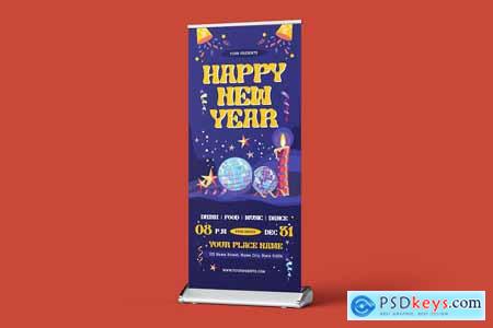 Happy New Year Roll Up Banner