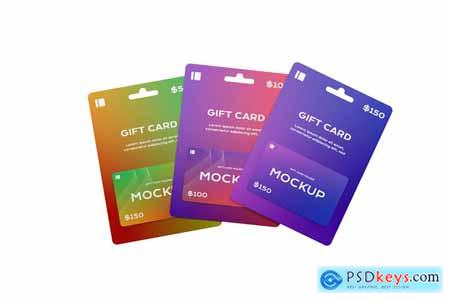 Triple of Gift Card Holder Mockup