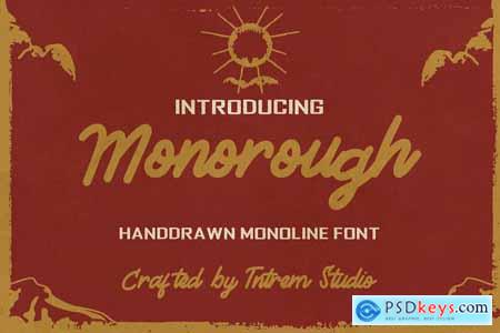 Monorough - Handdrawn Monoline Font