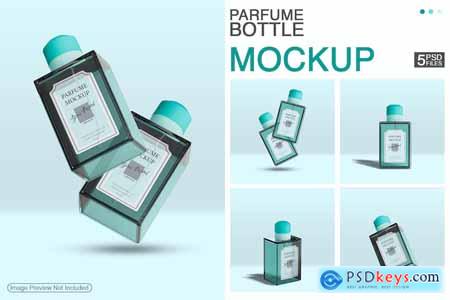 Square Glass Parfume Bottle - Mockup