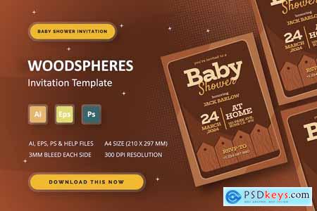 Woodspheres - Baby Shower Invitation