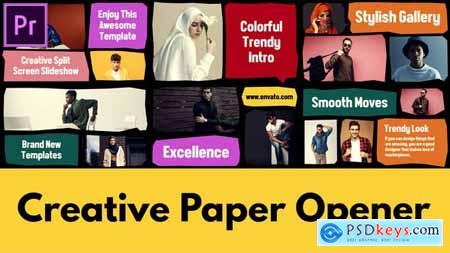 Creative Paper Opener Multiscreen Slideshow Split Intro MOGRT for Premier Pro 49797113