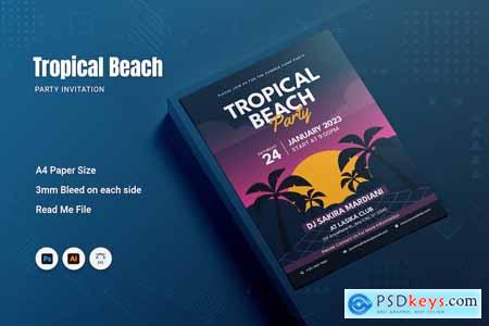 Tropical Beach Party Invitation