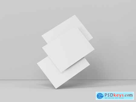 Minimalist Floating Post Card Mockup Set