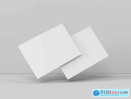 Minimalist Floating Post Card Mockup Set