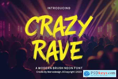 Crazy Rave - A Modern Brush Neon Font