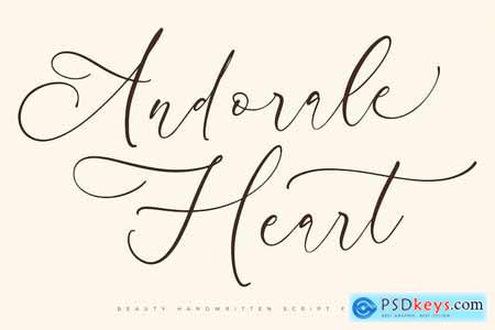 Andorale Heart Handwritten Script Font
