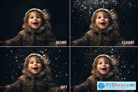 Realistic Falling Snow Photo Overlay PNG