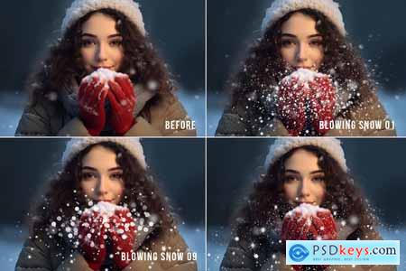 12 Realistic blowing snow overlays