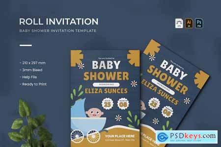 Roll - Baby Shower Invitation