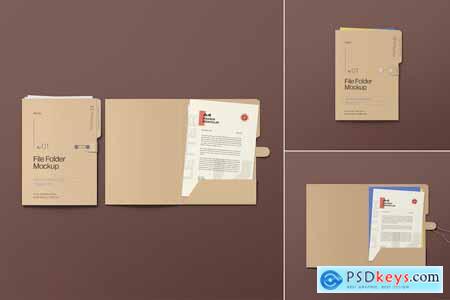 Presentation Folder with A4 Paper Mockup Set
