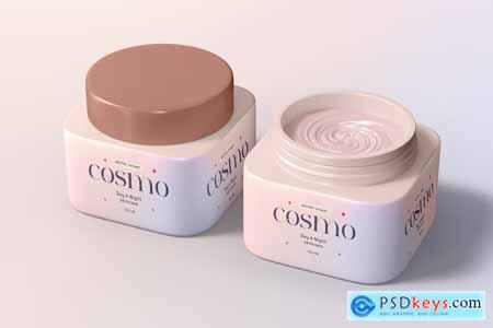 Glossy Cosmetic Cream Jar Mockup