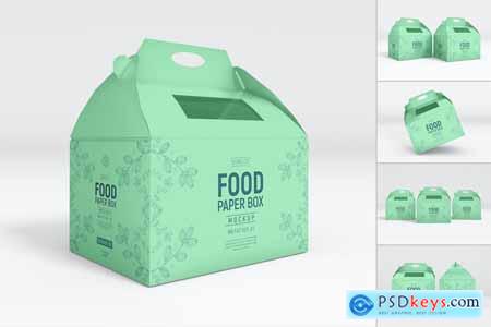 Paper Food Box Packaging Mockup Set