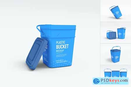 Plastic Bucket Branding Mockup Set