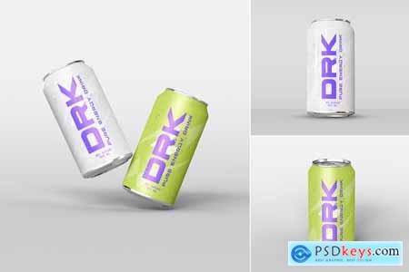 Glossy Aluminium Beverage Can Mockup Set