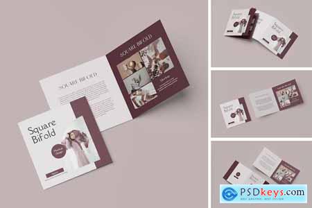 Square Bifold Brochure Mockup