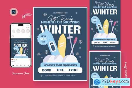 Freezing Winter Sale Day Flyer Template