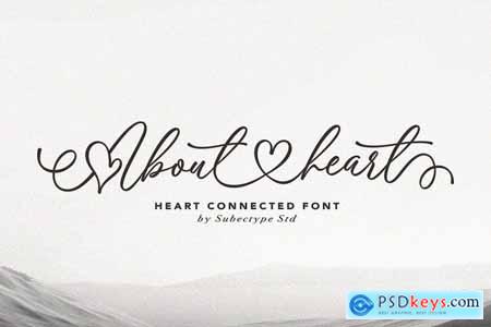 About Heart - Heart Connected Font