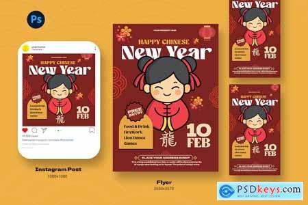 Chinese New Year Day Flyer Design Template