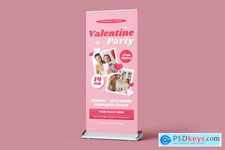 Valentine Party Roll Up Banner