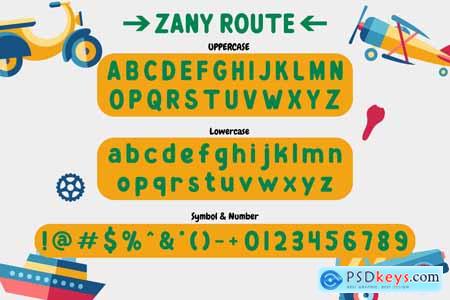 Zany Route  11 Quirky Transportation Theme Font