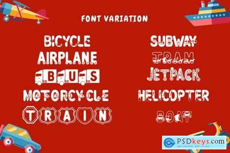 Zany Route  11 Quirky Transportation Theme Font