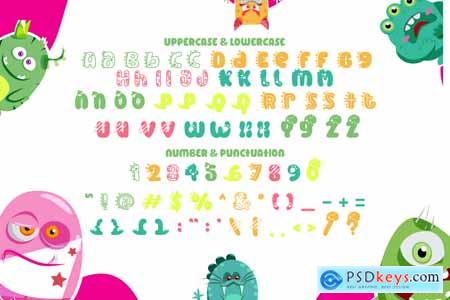 Monster Mash - Quirky Dino & Monster Font Theme