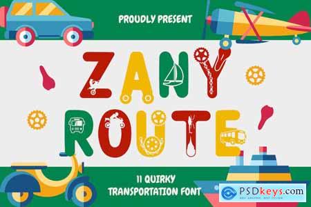 Zany Route  11 Quirky Transportation Theme Font