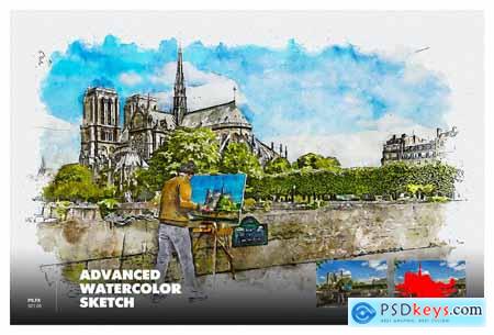 Advanced Watercolor Sketch Photoshop Action