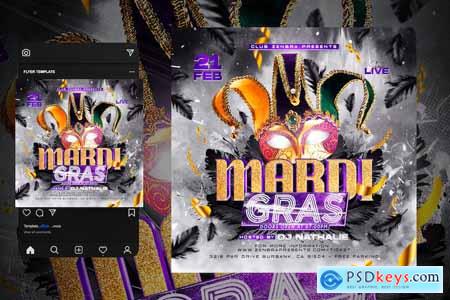 Mardi Gras Carnival Party Flyer D8KJ6WL