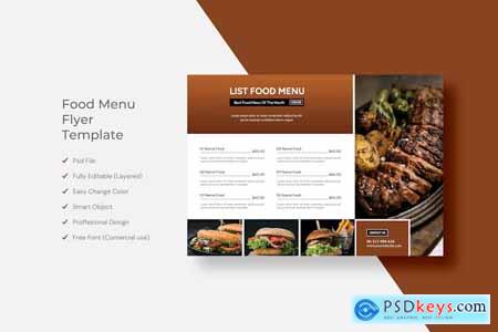 Food Menu Flyer Template Design FMDV7LC